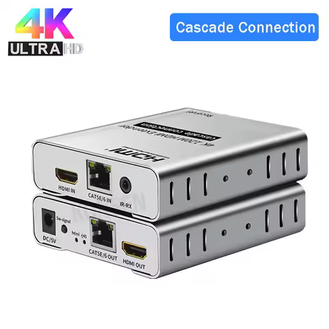 4K 120M HDMI Extender over Cat5e/6 RJ45 Ethernet Cable Support Cascade Connection HDMI Splitter Exte