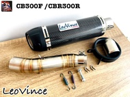 ปลายท่อ Leovince คาบอนแท้ ยาว14นิ้ว โต3.5นิ้ว  พร้อมสลิปออนตรงรุ่นCBR300R และ CB300F (ตัวเก่า)