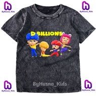 WASHED CHILDREN'S T-SHIRTS, CHILDREN'S CLOTHES, D BILLIONS, UNISEX CHILDREN, GIRLS, BOYS, TODDLERS