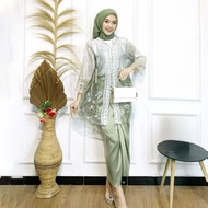 FA BATIK one set wanita terbaru kekinian motif tulle bunga Gardenia Warna Mix Renda Full Chantily Ha