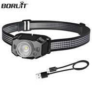 BORUiT B33-1 LED Motion IR Sensor Mini Headlamp Red Light 5-Modes Zoom Headlight Rechargeable Waterp