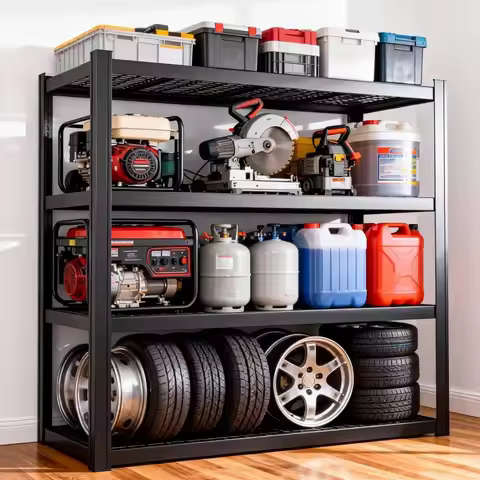 71" Wx71 H Industrial Shelving,4000LBS Garage Storage Shelves,4 Tier Adjustable Metal Shelving, Cust