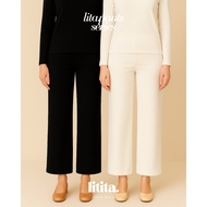 【Litita Silky Sleek】Inner Pants High-waisted Straight-Cut / Flare / Leggings Alternative – Black // 