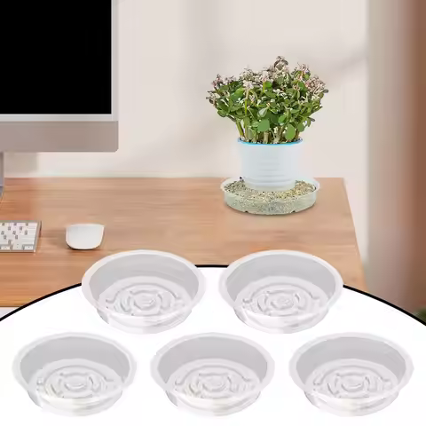 Plant Pot Tray Clear 6/8/10/Inch Plastic Plant Saucers Flower Pot Drip Trays Flower Pot Base Gardeni