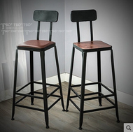 Bar Stool High Stool Wrought Iron Household Backrest Bar Stool Table and Chair Modern High Chair Minimalist Bar Chair Commercial Dining Chair