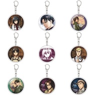 Anime keychain Attack on Titan AOT Acrylic 55mm Levi Eren Mikasa Erwin Jean Smith decorative round m