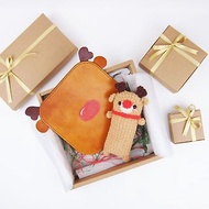 【FunmayXAkira明製革】紅鼻子麋鹿-滑鼠墊+手腕墊組【聖誕禮盒】