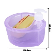 Tempat Sabun Bulat 1000ml + Spons Cuci Piring (2in1) Dispenser Sabun Cair Botol Soap Pump Wadah Sunlight Viral MR.DIY Unik - GP Mall