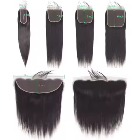 Straight 4x4 5x5 6x6 Closure Human Hair 13x4 Ear To Ear Transparent Frontal Lace Only 2x6 HD Lace Cl