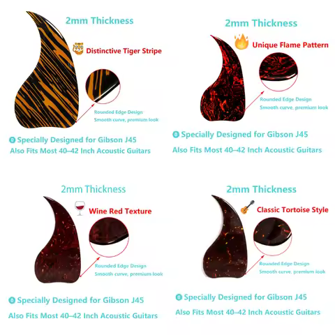 Water Drop Style Acoustic Guitar Pickguard Scratch Guard for Gibson J45 Acoustic Guitar