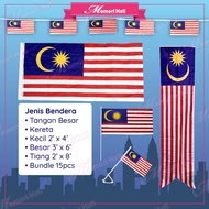 READY STOCK Malaysia Flag Bendera Kecil Tangan Besar Tiang Kereta