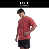 [HDEX] Core Back Logo Gint Fit Washed Retro Style Short Sleeve Top Dark Red