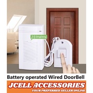 Jcell Wired Doorbell DC battery door bell Control Button LED Light Home Call Bell CACAZI BTO