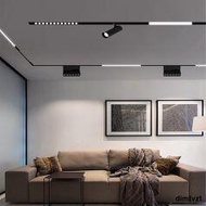 磁吸軌道燈嵌入式客廳家用暗藏明裝無主燈炤明汎光新款射燈線性燈