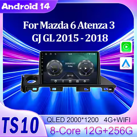 2 Din Android 14 Autoraido For Mazda 6 Atenza 3 GJ GL 2015 - 2018 Car Radio Multimedia Player Stereo