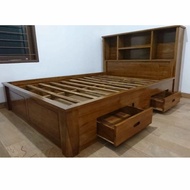 Dipan Tempat Tidur Minimalis Laci 6 Ukuran No. 2 200 x 160 Bahan Kayu Jati Pengiriman Dari Jepara Ha