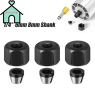 OTUINSG Collet Chuck, 6mm 6.35mm 8mm Carbon Steel Router Collet Chuck Adapter,  With Nut Router Bit 