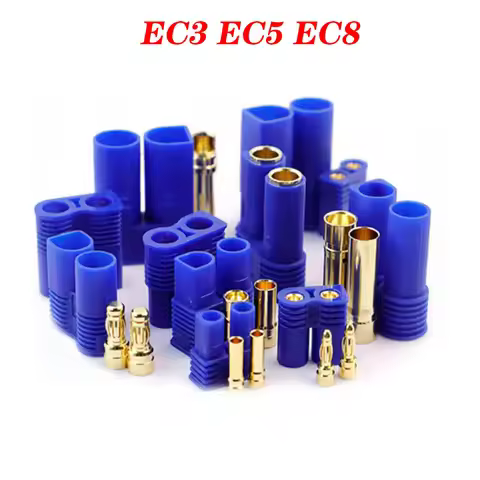 1 Pair Male Female EC3 EC5 EC8 Connector Kit with Gold Plated Bullet Banana Plugs for RC Model Conne