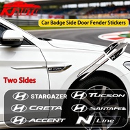 1 Pair 3D Car Door Car Body Protective Metal Sticker Car Fender Side Blade Badge For Hyundai Accent 