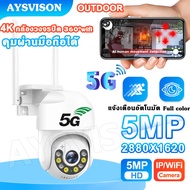 【WIFI MINI PTZ】รุ่น5G+2.4G [พิเศษ] 5MP Full Color พร้อมส่ง กล้องวงจรปิด wifi 360° 1080P HD กล้องวงจรปิด outdoor cctv กันน้ำ, กันฝน มีภาษาไทย มีวีดีโอแนะนำ Night Vision สีเต็ม