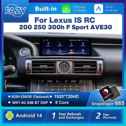 Android 14 Auto Radio Wireless Carplay Screen For Lexus IS RC 200 250 300 350 200t 300h Car Stereo M
