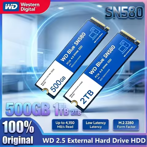 Western Digital WD Blue SN580 NVMe SSD 2TB 1TB 500GB PCIe 4.0 * 4 M.2 2280 Internal Solid State Driv