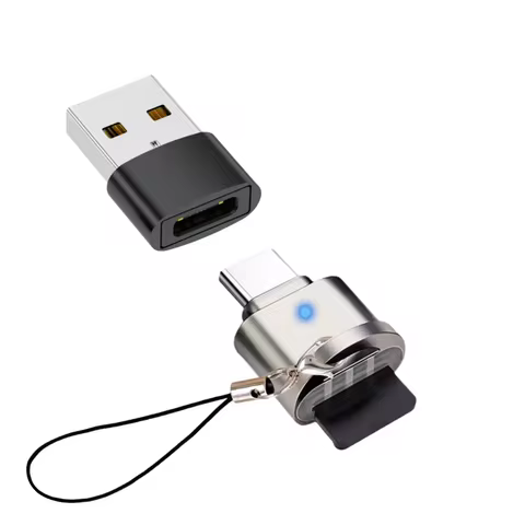 SD card reader, USB C to SD card reader, Type C TF storage card reader, with USB C to USB adapter, M