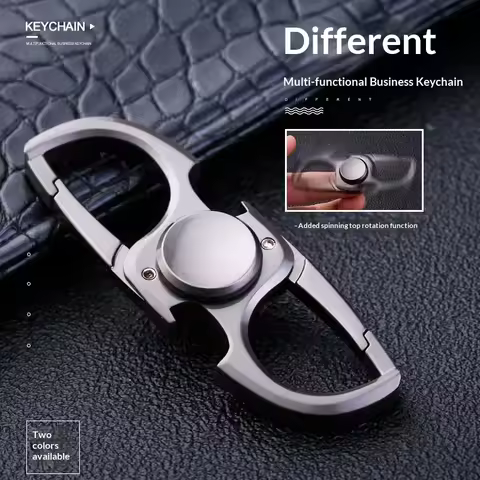 Car Keychain with Fingertip Gyroscope for Easy Bottle Opening with Decompression Function Metal Buck