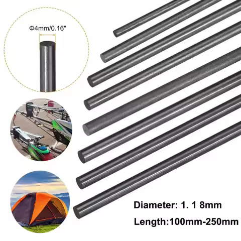 10pcs~1pc Solids Carbon Fiber Rod 18mm 14mm 12mm 8mm 3mm Reinforcement Rod high strength light weigh