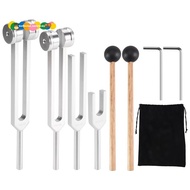 Tuning Fork Parts (128Hz, 136.1Hz, 512Hz,4096Hz) with Reflex Hammer for Healing Chakra Set Healing M