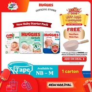 ⭐READY STOCK⭐ Huggies Newborn baby (NB  S) Diapers - Dry  AirSoft  Naturemade (x34 packs)