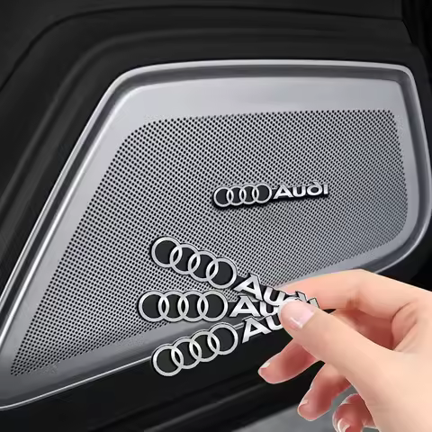 2025 Car Audio Decorate 3D Aluminum Badge Emblem Sticker For Audi C5 C6 C7 A4 B6 B8 B7 A6 A3 A5 Q3 Q