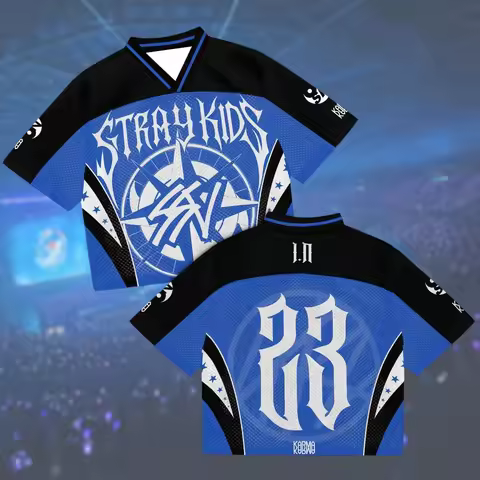 Replica Y2K Concert Fan Family Matching T‑Shirt,3D Printed Star 23 Gothic Font Mesh Jersey Tops for 