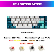 Tecware B68+ Wireless Mechanical Keyboard White - Gateron Red / Yellow / Black / Brown Switches