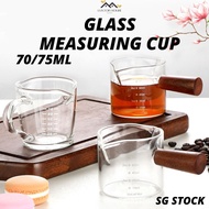 {SG} Glass Measuring Cup With Handle Heat-resistant Espresso Cup Coffee Measuring Cup Glass Double-mouthed Ounce Cup