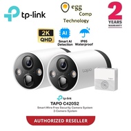 TP-Link Tapo C420S2 2K QHD Battery Operated Rechargeable IP65 Outdoor Wireless WiFi Smart IP Camera 