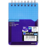 KOKUYO Twin Ring Memo A7 Color Tag Blue