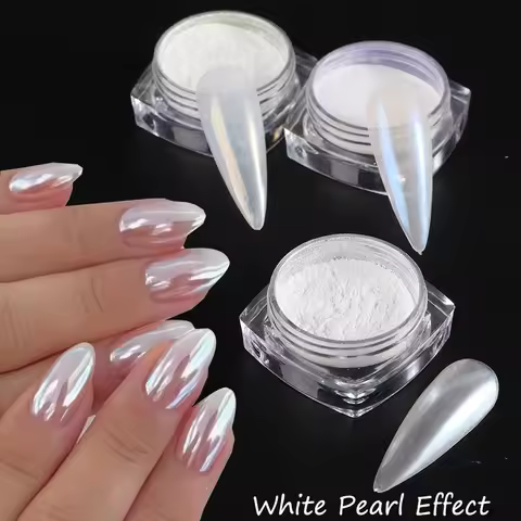 3pcs Pearl Effect Nail Powders Mirror Aurora Chrome Mermaid Nails Art Powder Rainbow AB Magic Mirror