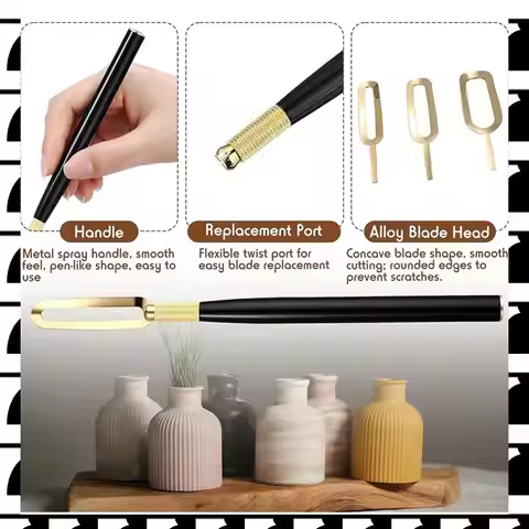 A44U 4Pcs Pottery Fluting Tool Kit Clay Ceramics Trimming Tools With 3 Different Fluting Blades Hand