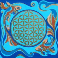 原创油画 神圣几何 生命之花 室 内墙面艺术