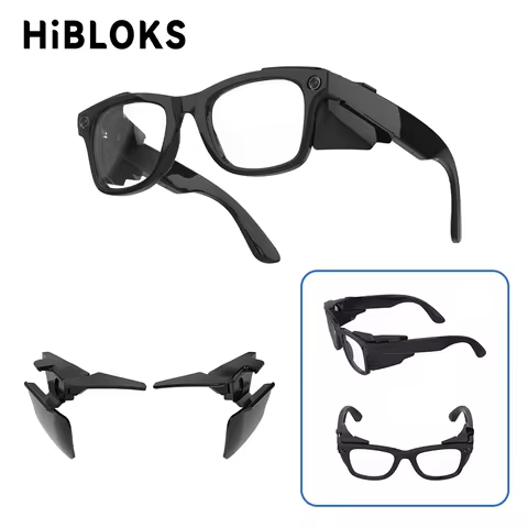 HiBloks Glasses Side Shields For Ray-Ban Meta Wayfarer/Skyler/Headliner Gen 2 & Oakley Meta HSTN Sma