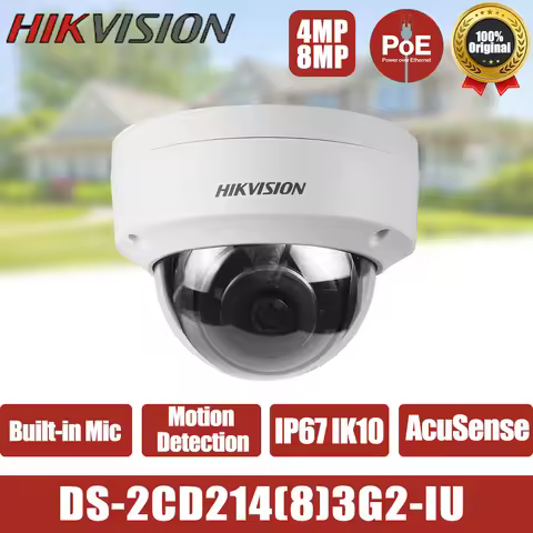 Hikvision AcuSense 4MP 8MP PoE IP Camera Support Built-in Mic IP67 IK10 Surveillance CCamera DS-2CD2