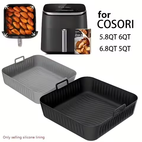 Air Fryer Accessory Compatible Cosori 5QT/6QT Air Fryer Liner Non-Stick Silicone Baking Mat Reusable