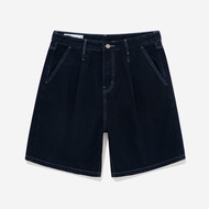 Quần short jean Owlbrand Wide Pleated / Indigo