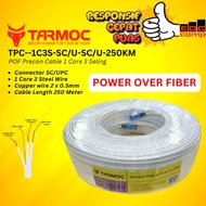 Tarmoc TPC-POF-1C3S-SC/U-SC/U-250 White | Preconnectorized Drop Cable with POF 250 Meters