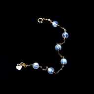 玻璃體透月光石 細緻手鍊14K 注金