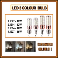 LED BULB 3 COLOUR Bulb E 14 E27 12W 16W (Daylight + Warm White + Cool White)