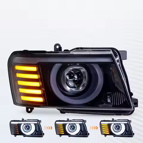 A Pair LED Car Headlights For Nissan SAFARI Patrol GR V Wagon Y61 26010VD300 26010VD325 2000/05-2023