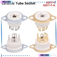 HECCEH 1Pcs Ceramic Tube Socket, Tin-Plated DIY Valve Base, Durable PCB Mount 7Pin B7G GZC7-F GZC7-F