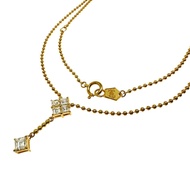 HOSHInoSUNA/Star Sand Diamond Necklace, 0.61ct total, K18 Gold, 4.9g, 41.5cm, Women's [Used]